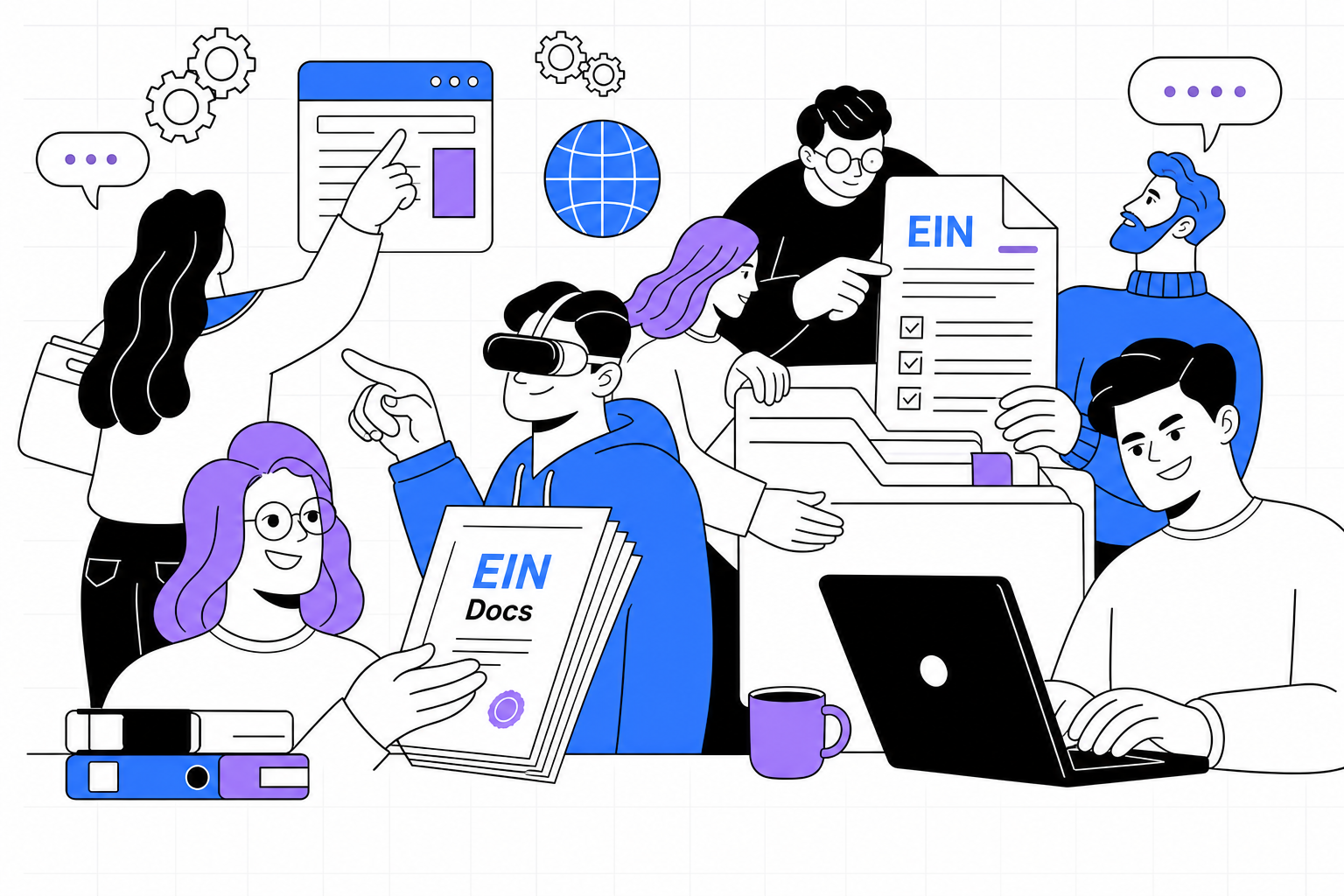 Illustration of gathering EIN and registration documents